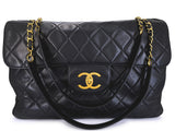 Chanel Vintage 1994 Black XXL Oversized Classic Flap Supermodel Bag 41L