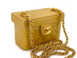 Chanel 1991 Vintage Gold Bronze Petite Box Vanity Bag 24k GHW TVY