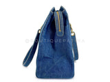 Chanel 1996 Vintage Blue Denim Supermodel Weekender XL Bag 24k GHW H76