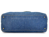 Chanel 1996 Vintage Blue Denim Supermodel Weekender XL Bag 24k GHW H76