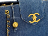Chanel 1996 Vintage Blue Denim Supermodel Weekender XL Bag 24k GHW H76