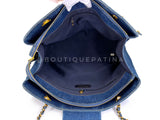 Chanel 1996 Vintage Blue Denim Supermodel Weekender XL Bag 24k GHW H76