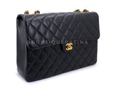 Chanel 2003 Vintage Black Caviar Jumbo Classic Flap Bag 24k GHW UVR