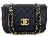 Rare Chanel Vintage Black Caviar Curved Jumbo CC Classic Flap Bag GHW ZI9