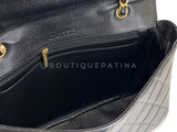 Rare Chanel Vintage Black Caviar Curved Jumbo CC Classic Flap Bag GHW ZI9