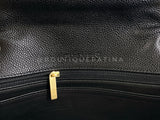 Rare Chanel Vintage Black Caviar Curved Jumbo CC Classic Flap Bag GHW ZI9