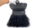 Rare Chanel 14A Black Mongolian Lamb Fur Paris-Dallas Fringe Saddle XL Flap Bag 2TX