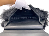 Rare Chanel 14A Black Mongolian Lamb Fur Paris-Dallas Fringe Saddle XL Flap Bag 2TX