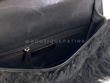 Rare Chanel 14A Black Mongolian Lamb Fur Paris-Dallas Fringe Saddle XL Flap Bag 2TX