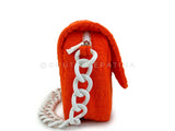Chanel 2002 Vintage Dark Orange Terry Sport Line Flap Bag Resin Chain XIL