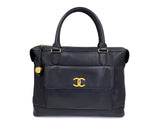 Chanel 1995 Vintage Giant Black Caviar Soft Briefcase Bag 24k GHW 7SC
