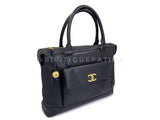 Chanel 1995 Vintage Giant Black Caviar Soft Briefcase Bag 24k GHW 7SC