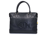 Chanel 1995 Vintage Giant Black Caviar Soft Briefcase Bag 24k GHW 7SC