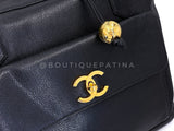 Chanel 1995 Vintage Giant Black Caviar Soft Briefcase Bag 24k GHW 7SC