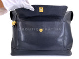 Chanel 1995 Vintage Giant Black Caviar Soft Briefcase Bag 24k GHW 7SC