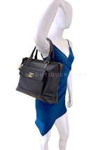 Chanel 1995 Vintage Giant Black Caviar Soft Briefcase Bag 24k GHW 7SC