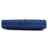 Chanel Vintage 1997 Blue Denim Briefcase Tote Bag 24k GHW KBY