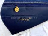 Chanel Vintage 1997 Blue Denim Briefcase Tote Bag 24k GHW KBY