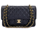 Chanel 2004 Vintage Black Caviar Medium Classic Double Flap Bag 24k GHW D3R