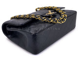 Chanel 2004 Vintage Black Caviar Medium Classic Double Flap Bag 24k GHW D3R