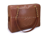 Chanel 1998 Vintage Brown Caviar XL Timeless Tote Bag 24k GHW NKH
