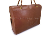 Chanel 1998 Vintage Brown Caviar XL Timeless Tote Bag 24k GHW NKH