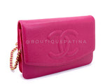 Chanel 2000 Vintage Fuchsia Pink Caviar Timeless Classic Wallet on Chain WOC Bag 24k GHW ACG