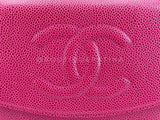 Chanel 2000 Vintage Fuchsia Pink Caviar Timeless Classic Wallet on Chain WOC Bag 24k GHW ACG