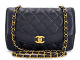 Chanel 1994 Vintage Black Caviar Small Diana Flap Bag 24k GHW 62T