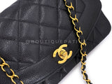 Chanel 1994 Vintage Black Caviar Small Diana Flap Bag 24k GHW 62T