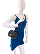 Chanel 1994 Vintage Black Caviar Small Diana Flap Bag 24k GHW 62T