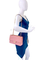 Rare New Chanel 2004 Vintage Pink Sakura Caviar Medium Classic Double Flap Bag 24k GHW BPI