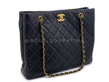 Chanel 90s Vintage Black Caviar Timeless Medium Turnlock Shopper Tote Bag 24k GHW EMO