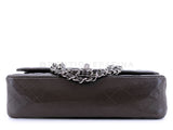 Chanel 2007 Vintage Dark Brown Caviar Medium Classic Double Flap Bag SHW FSI