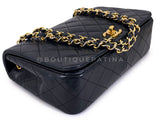 Pristine Chanel 1989 Vintage Black Lambskin Medium Full Flap Bag 24k GHW XQF