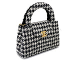 Chanel 24A Black White Houndstooth Small Kelly 2-Way Flap Bag 6NV