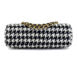 Chanel 24A Black White Houndstooth Small Kelly 2-Way Flap Bag 6NV