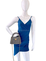 Chanel 24A Black White Houndstooth Small Kelly 2-Way Flap Bag 6NV