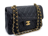 Chanel 2001 Vintage Black Caviar Small Classic Double Flap Bag 24k GHW 9TI