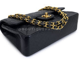 Chanel 2001 Vintage Black Caviar Small Classic Double Flap Bag 24k GHW 9TI