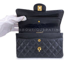 Chanel 2001 Vintage Black Caviar Small Classic Double Flap Bag 24k GHW 9TI