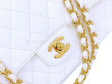 Chanel 2005 Vintage White Caviar Medium Classic Double Flap Bag 24k GHW 4RF