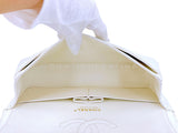 Chanel 2005 Vintage White Caviar Medium Classic Double Flap Bag 24k GHW 4RF