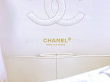 Chanel 2005 Vintage White Caviar Medium Classic Double Flap Bag 24k GHW 4RF