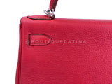 Hermes Red Rouge Garance 28cm Kelly Bag Clemence PHW 296