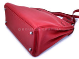Hermes Red Rouge Garance 28cm Kelly Bag Clemence PHW 296