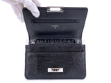 Chanel 2019 Black Shiny Lizard Golden Class WOC Wallet on Chain Flap Bag RHW HK5