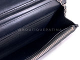 Chanel 2019 Black Shiny Lizard Golden Class WOC Wallet on Chain Flap Bag RHW HK5
