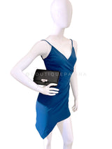 Chanel 2019 Black Shiny Lizard Golden Class WOC Wallet on Chain Flap Bag RHW HK5
