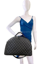 Chanel Airlines Grained Calfskin Oversized Bowler Duffle Bag RHW BZS